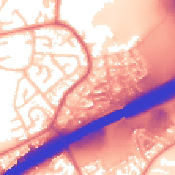 Daytime road noise heatmap for M45 8HZ