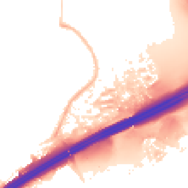 Night-time road noise heatmap for M45 8HZ