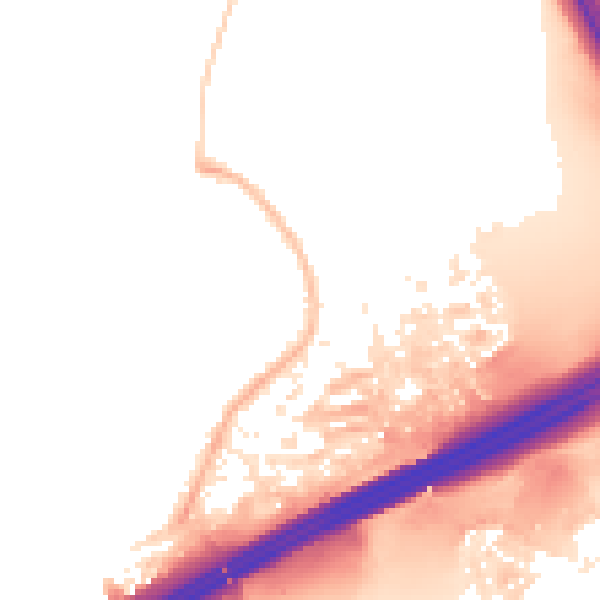 Night-time road noise heatmap for M45 8JJ