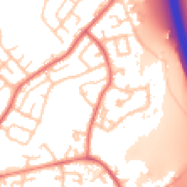 Daytime road noise heatmap for M45 8LJ