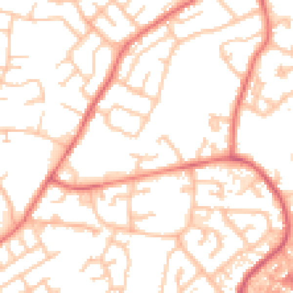 Daytime road noise heatmap for M45 8NB