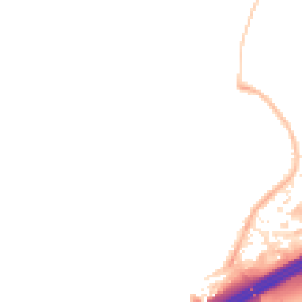 Night-time road noise heatmap for M45 8NS
