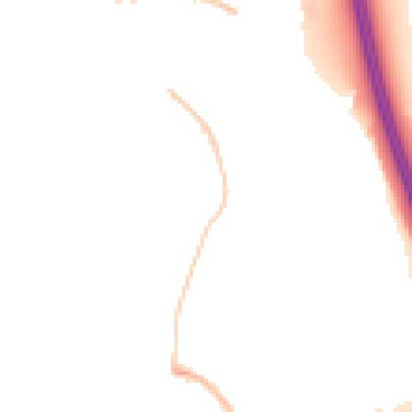 Night-time road noise heatmap for M45 8RJ