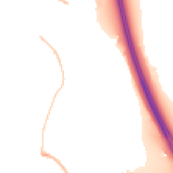 Night-time road noise heatmap for M45 8RN