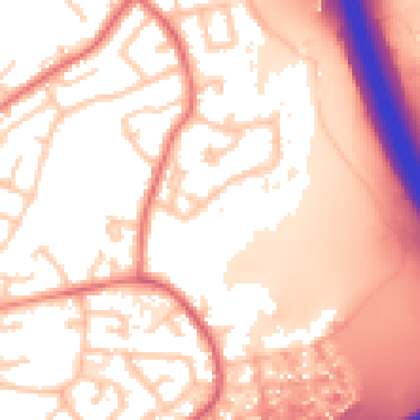 Daytime road noise heatmap for M45 8RZ