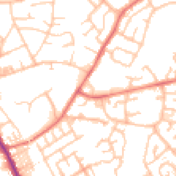 Daytime road noise heatmap for M45 8WN
