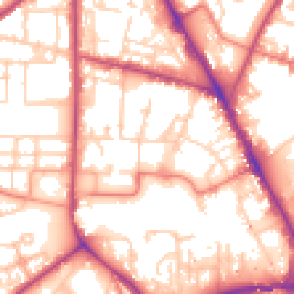 Daytime road noise heatmap for M7 1AY