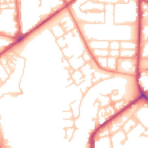 Daytime road noise heatmap for M7 1BA