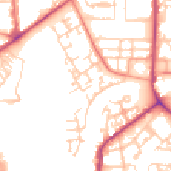 Daytime road noise heatmap for M7 1BD