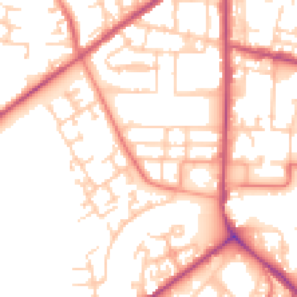 Daytime road noise heatmap for M7 1BG