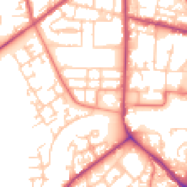 Daytime road noise heatmap for M7 1BN