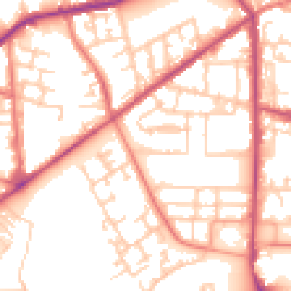 Daytime road noise heatmap for M7 1BP