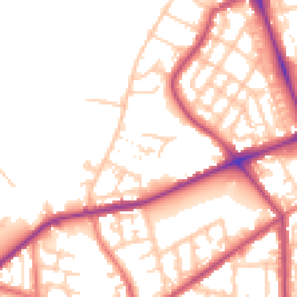 Daytime road noise heatmap for M7 1HW