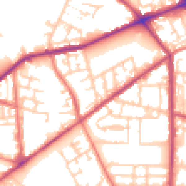 Daytime road noise heatmap for M7 1JF