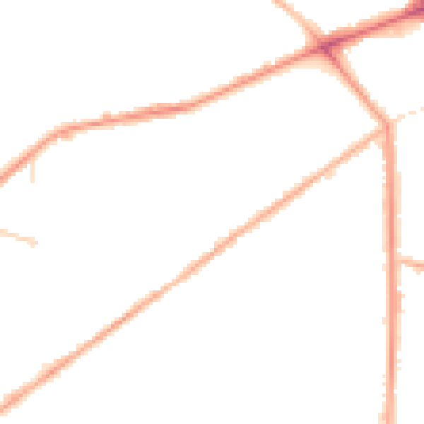 Night-time road noise heatmap for M7 1JF