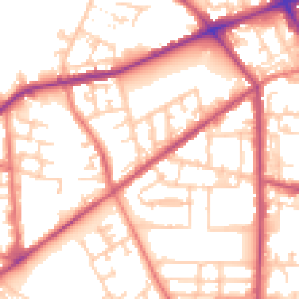 Daytime road noise heatmap for M7 1JR