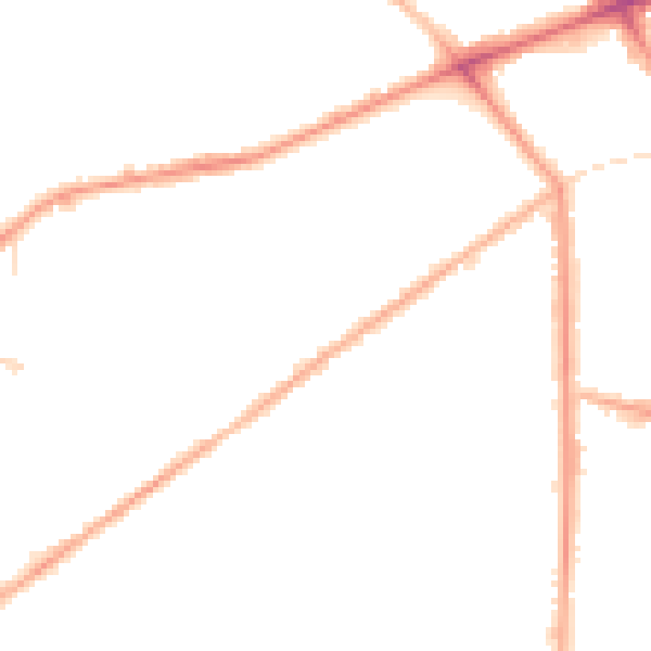 Night-time road noise heatmap for M7 1JR