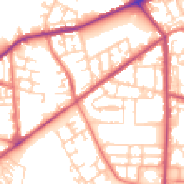 Daytime road noise heatmap for M7 1LG