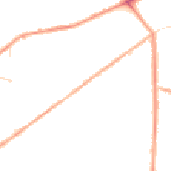 Night-time road noise heatmap for M7 1LG