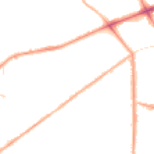 Night-time road noise heatmap for M7 1LR