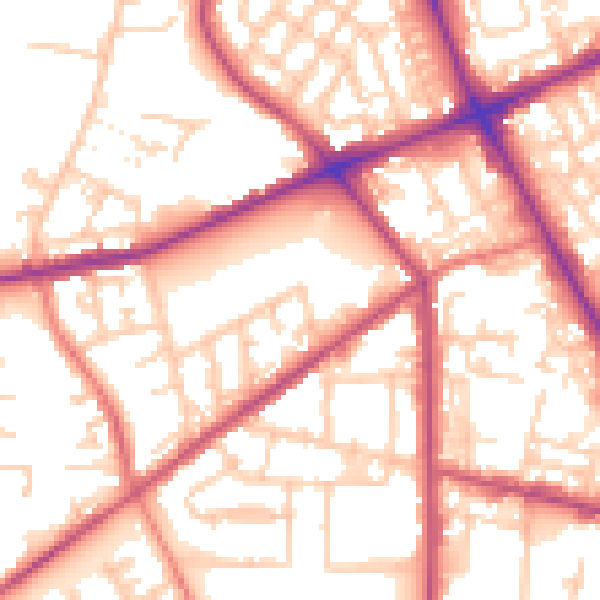 Daytime road noise heatmap for M7 1LU