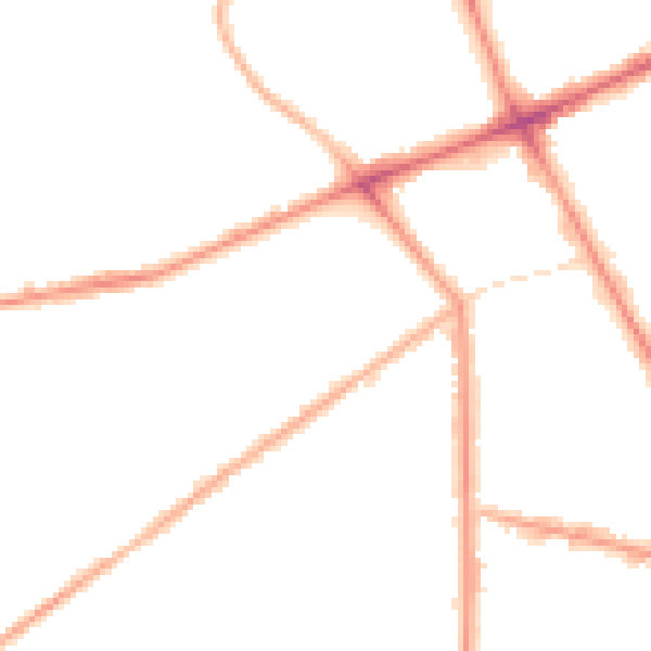 Night-time road noise heatmap for M7 1LU