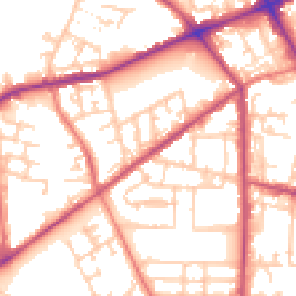 Daytime road noise heatmap for M7 1LZ