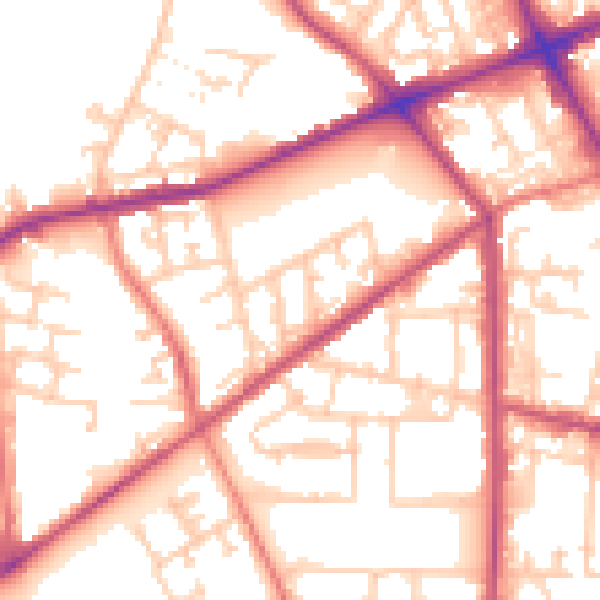 Daytime road noise heatmap for M7 1NB