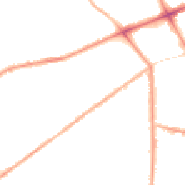 Night-time road noise heatmap for M7 1NB