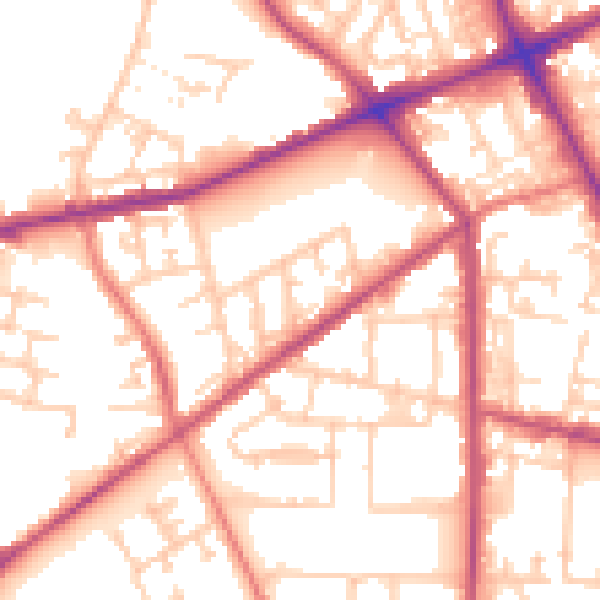 Daytime road noise heatmap for M7 1ND