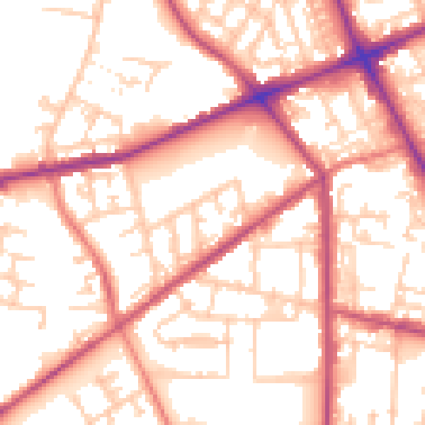 Daytime road noise heatmap for M7 1NE