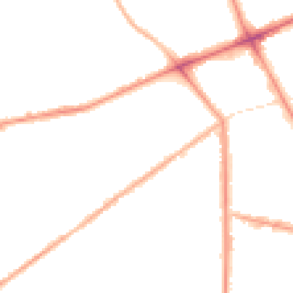 Night-time road noise heatmap for M7 1NE