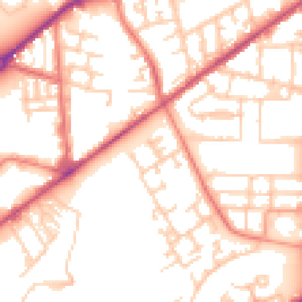Daytime road noise heatmap for M7 1NJ