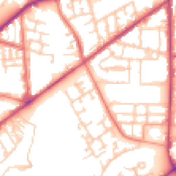 Daytime road noise heatmap for M7 1NL