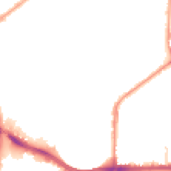 Night-time road noise heatmap for M7 1RB