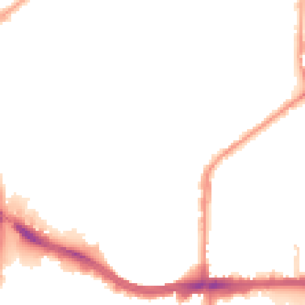 Night-time road noise heatmap for M7 1RF