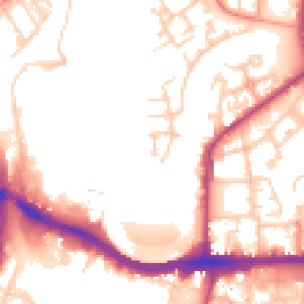 Daytime road noise heatmap for M7 1RG