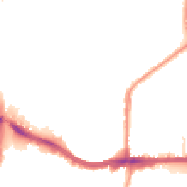 Night-time road noise heatmap for M7 1RG