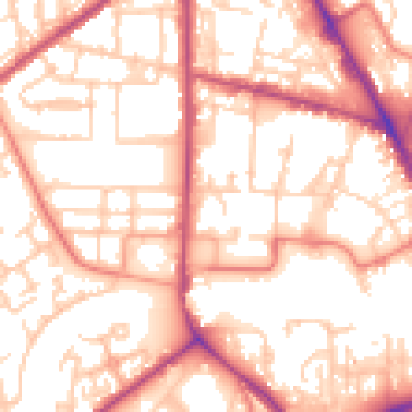 Daytime road noise heatmap for M7 1RY