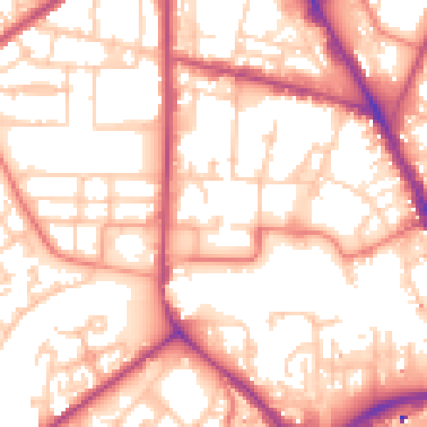 Daytime road noise heatmap for M7 1TG
