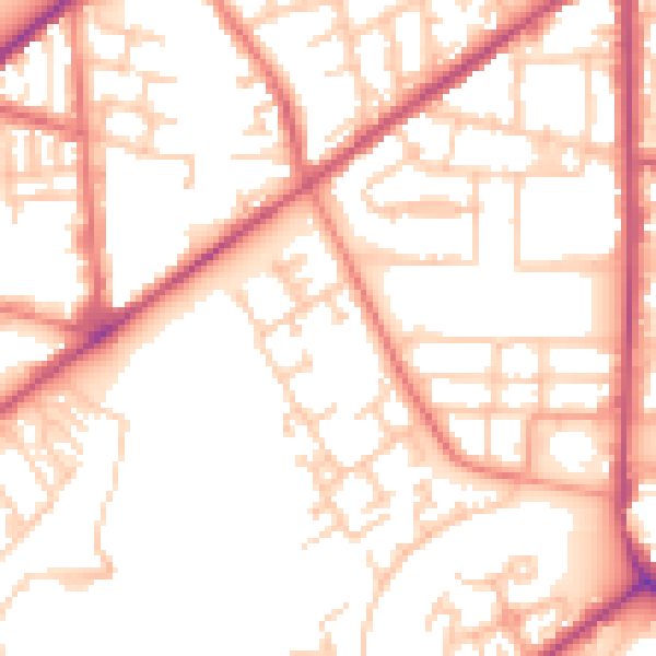 Daytime road noise heatmap for M7 1WG