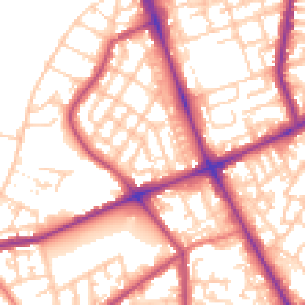 Daytime road noise heatmap for M7 2DG
