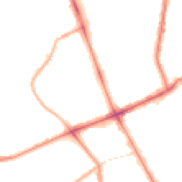 Night-time road noise heatmap for M7 2DH