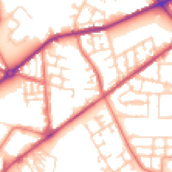 Daytime road noise heatmap for M7 2GB