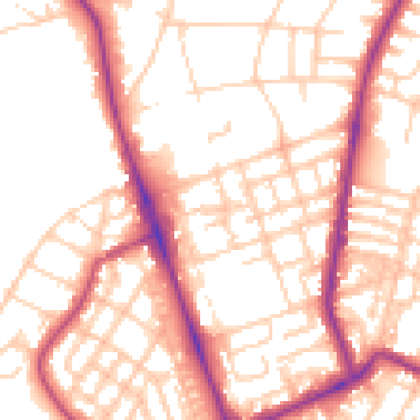 Daytime road noise heatmap for M7 2GH