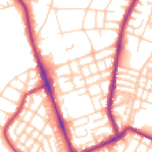Daytime road noise heatmap for M7 2GU