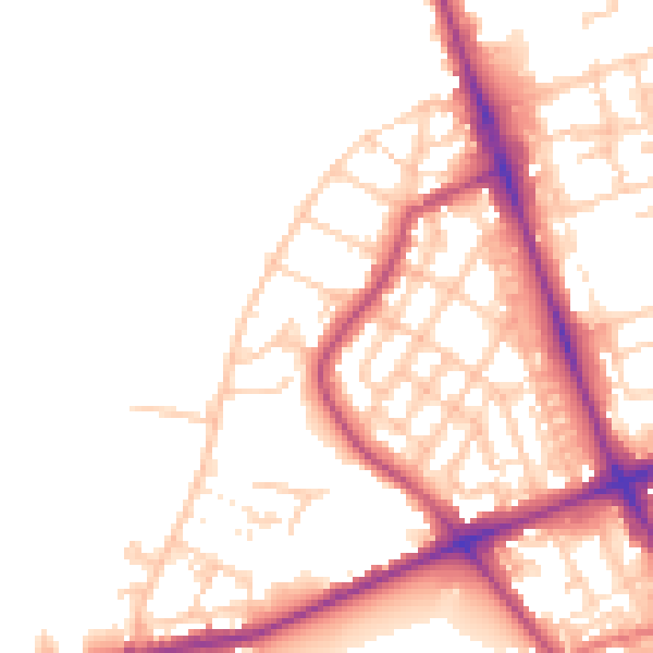 Daytime road noise heatmap for M7 2HE