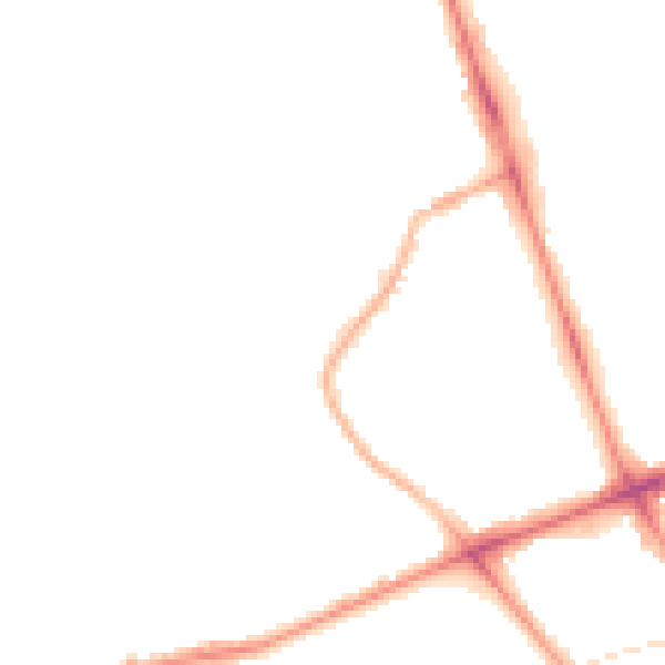Night-time road noise heatmap for M7 2HE