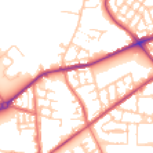 Daytime road noise heatmap for M7 2JH