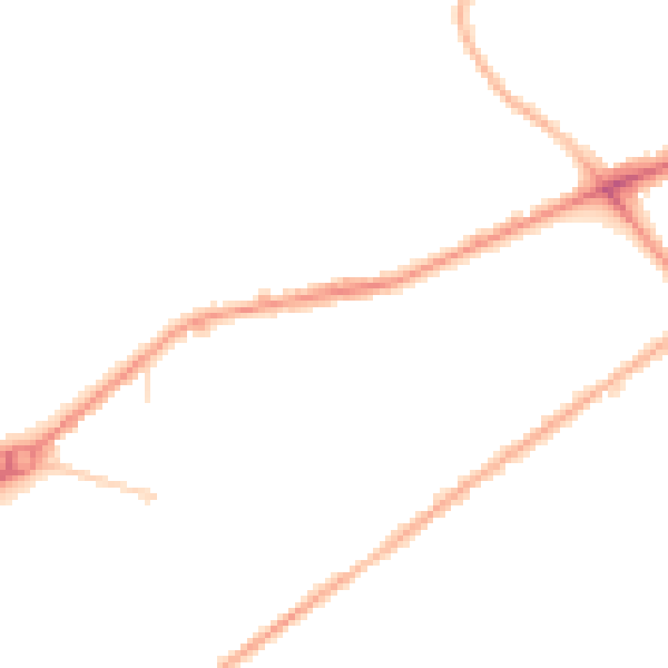 Night-time road noise heatmap for M7 2JH